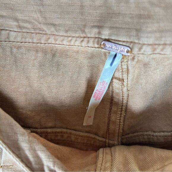 Free People Nora Mini Trouser Shorts Size 10 Honey Brown NEW - Picture 5 of 6